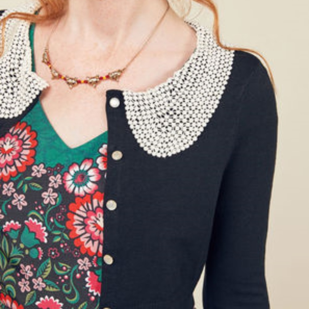 Black cropped cardigan